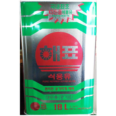 해표 식용유 18리터 대두유 콩기름 대용량 업소용