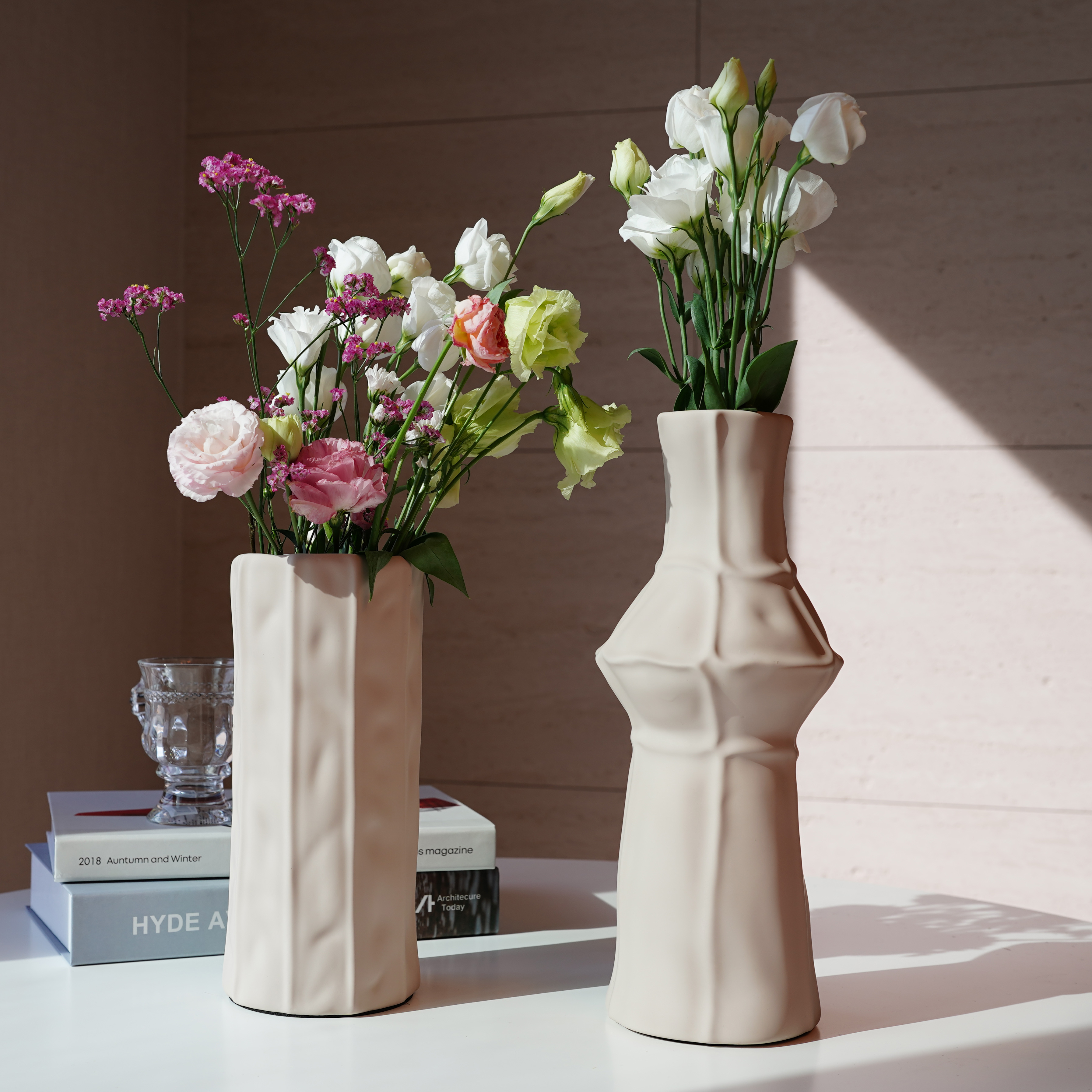 모란디 베이지 세라믹 화병 북유럽 인테리어 도자기 꽃병