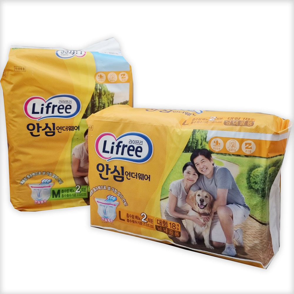 LG 라이프리 안심 언더웨어 안심 팬티 남여공용 (대 18p / 중 20p 택1) - 상품 이미지