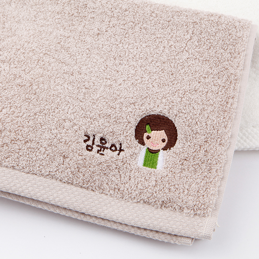 [주문제작]세면타월 송월 아이들 01 여아리본 180g White - 상세 이미지 2