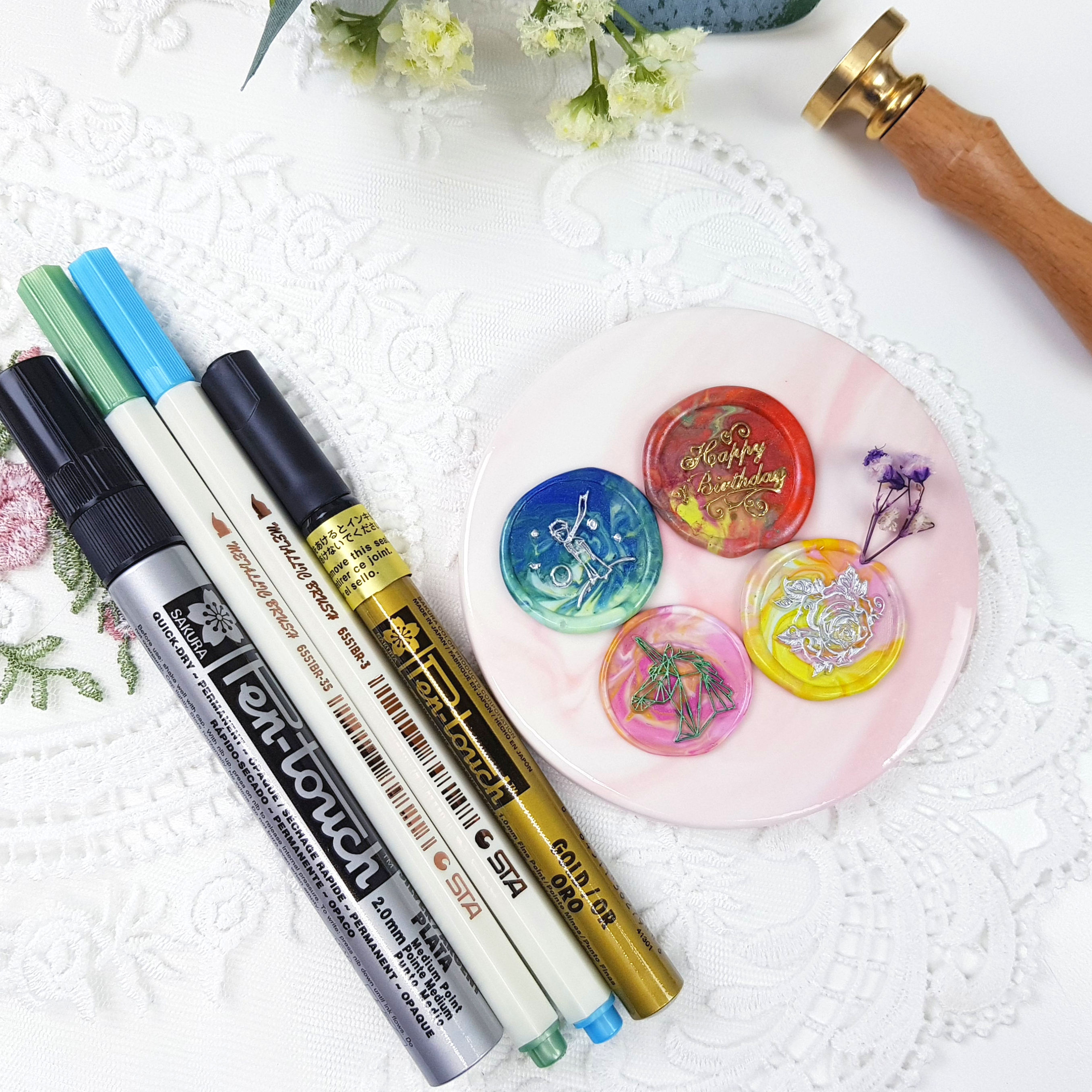 실링왁스 마커펜 메탈릭 싸인펜  스탬프 왁스씰 제작 씰링 이미지 4