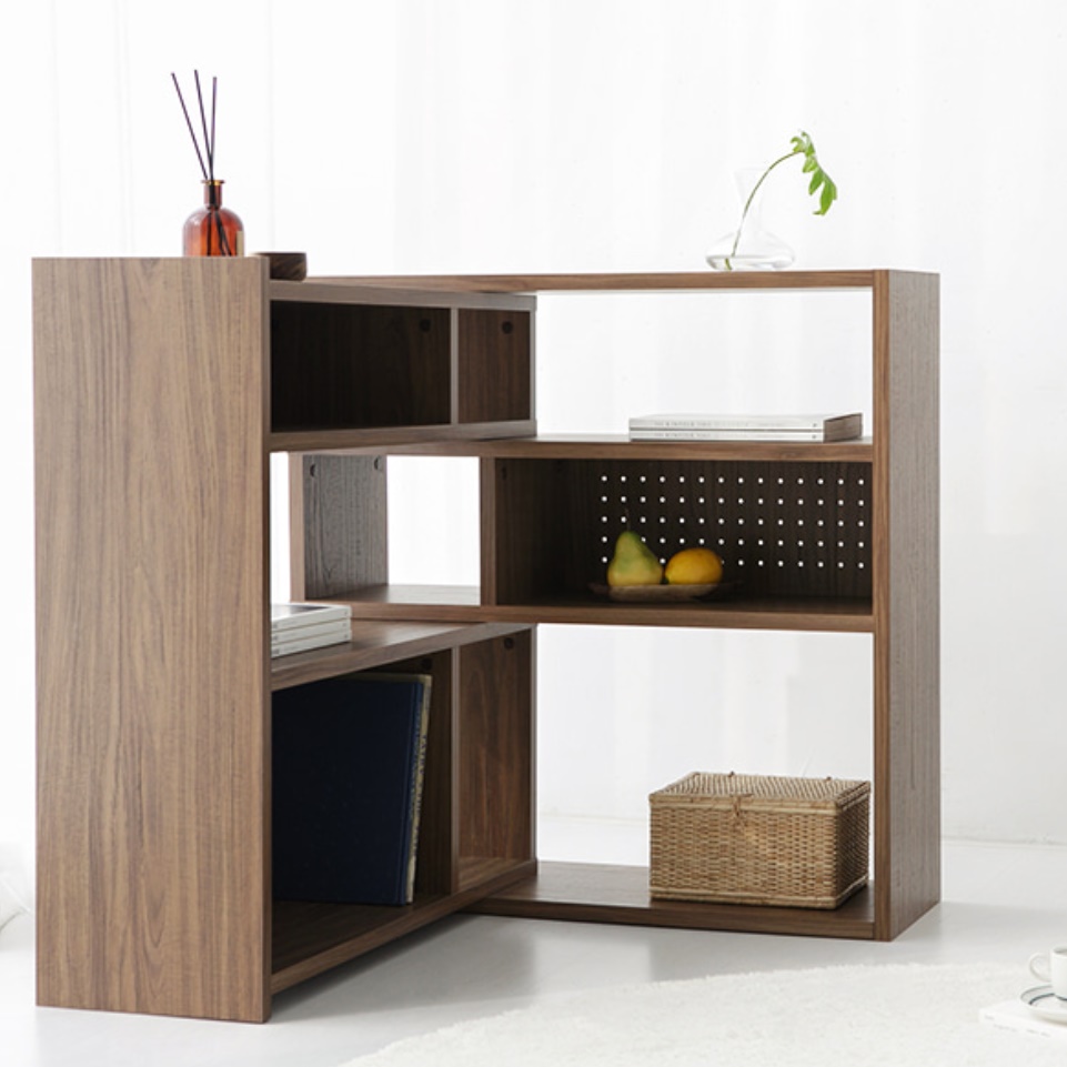 코너 모듈 조립식 책장 작은 아이방책장 시스템 가로책장 ㄱ자 기역자 기억자 흰색 코너형 - 상품 이미지