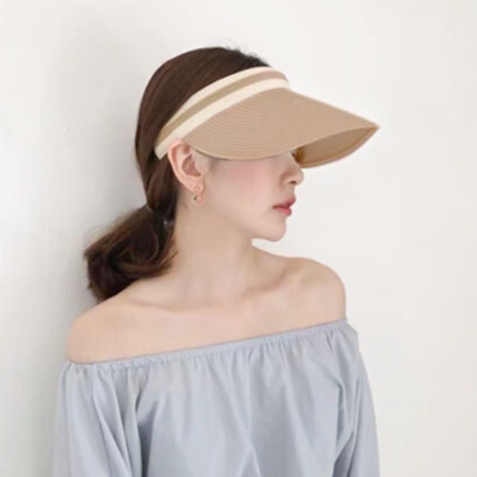 여자 헬렌 라탄 여름 여성 썬캡 밀짚 선캡 햇빛 가림 모자 가리는 창 챙 큰모자 가리개