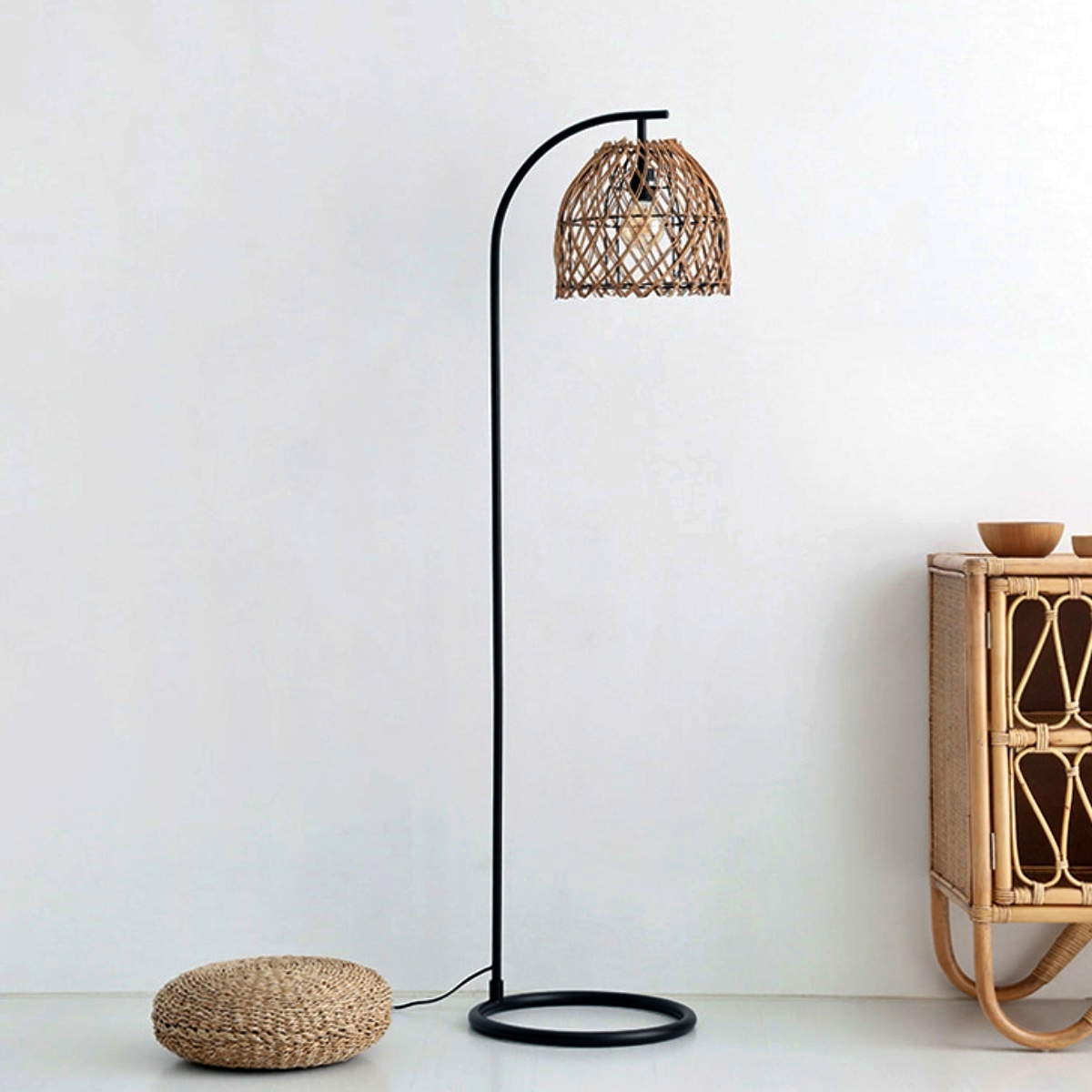 빈티지 라탄 장스탠드 조명 거실 장 스탠드 스탠딩 조명 일자 키큰 스탠드 우드 활 앤틱