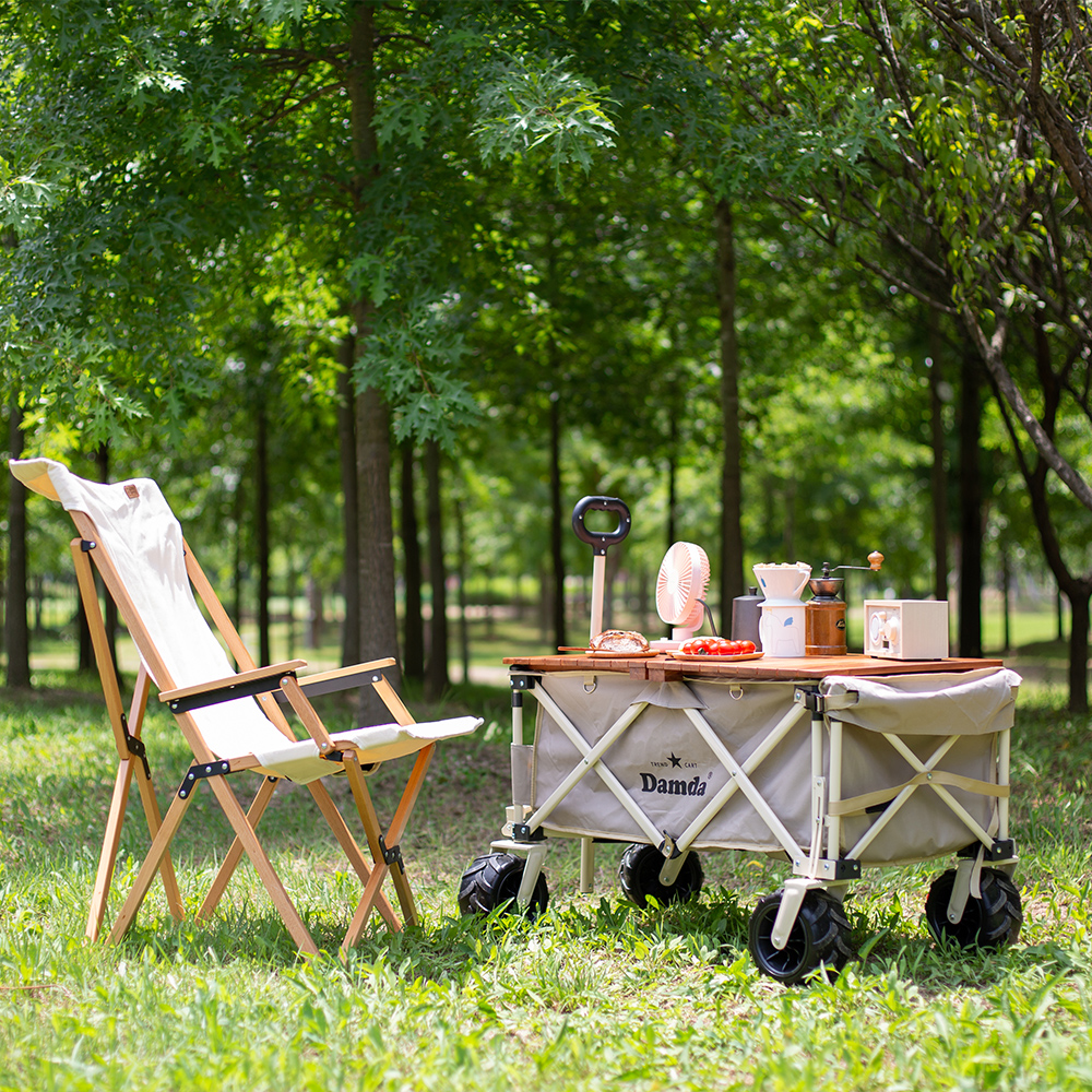 담다 웨건상판 접이식 철제 롤상판 폴딩 캐리어 수레 테이블 감성 피크닉