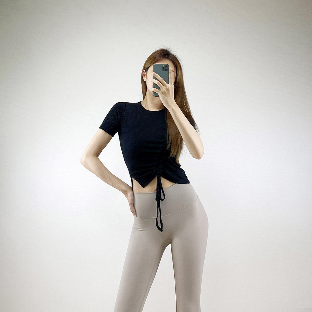 셔링 크롭 반팔 티셔츠 필라테스 운동복 요가복 필라테스복 상의 이미지 8