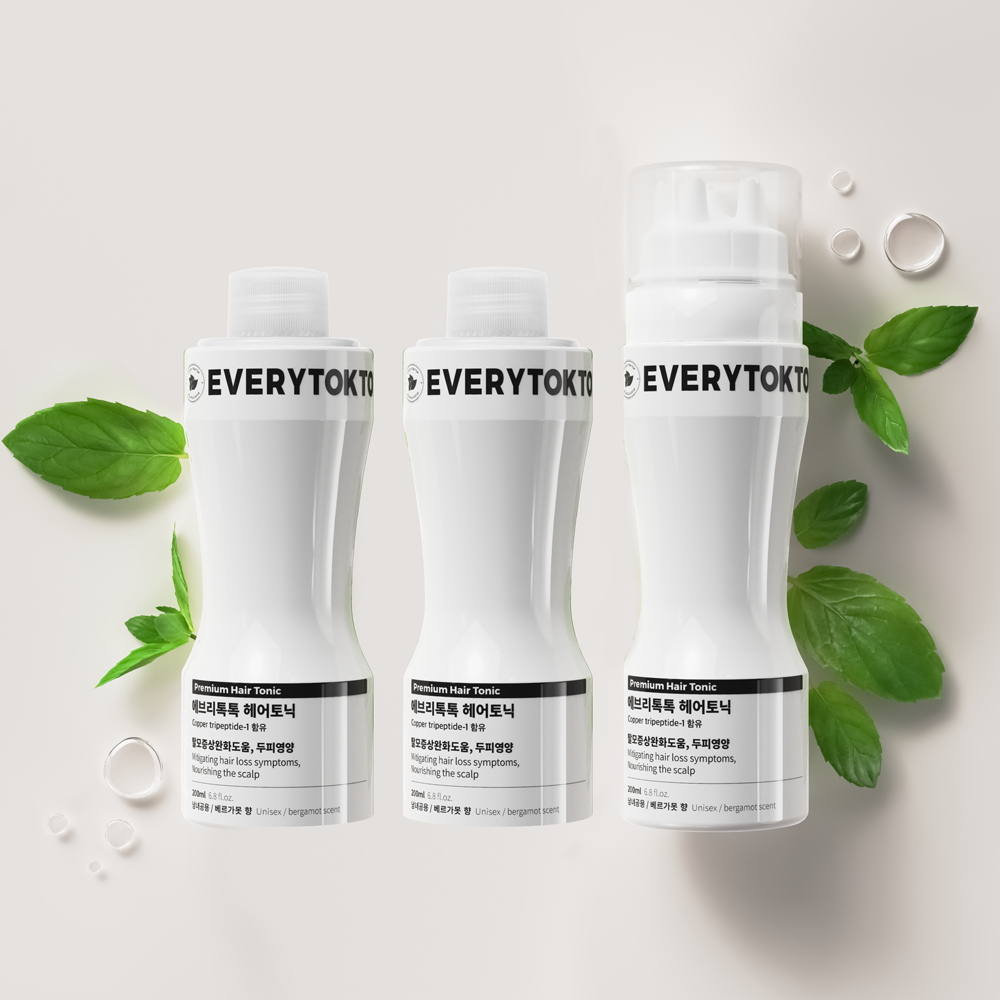 에브리톡톡 200ml 두피 토너 1+리필2 비듬 붉은기 열감 쿨링 케어 보습 머리 지루성