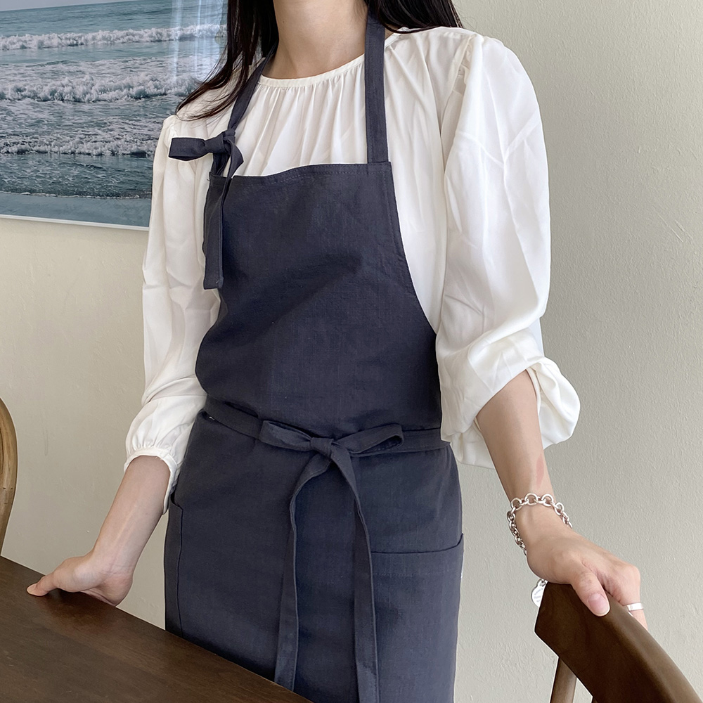 한스데이 롱 무지 플로리스트 카페 앞치마