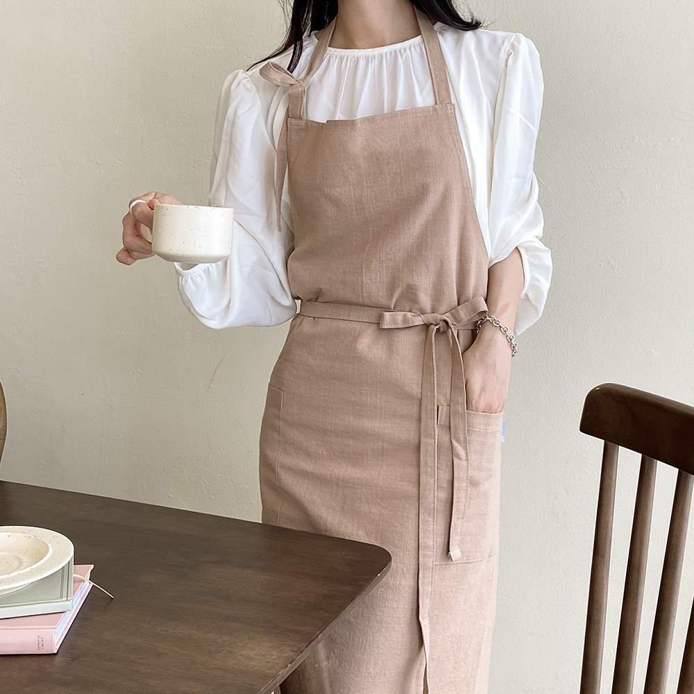 한스데이 롱 무지 플로리스트 카페 앞치마