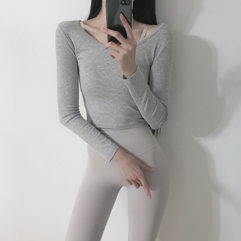 로라벨 베스트 유넥 필라테스복 요가복 필라테스 상의 옷 커버업 운동복 탑 요가 크롭 복장 - 메인 이미지
