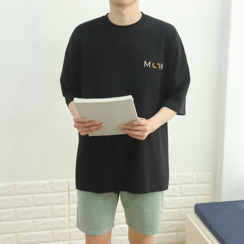 20수 싱글 면 프린팅 반팔티셔츠 이미지 4