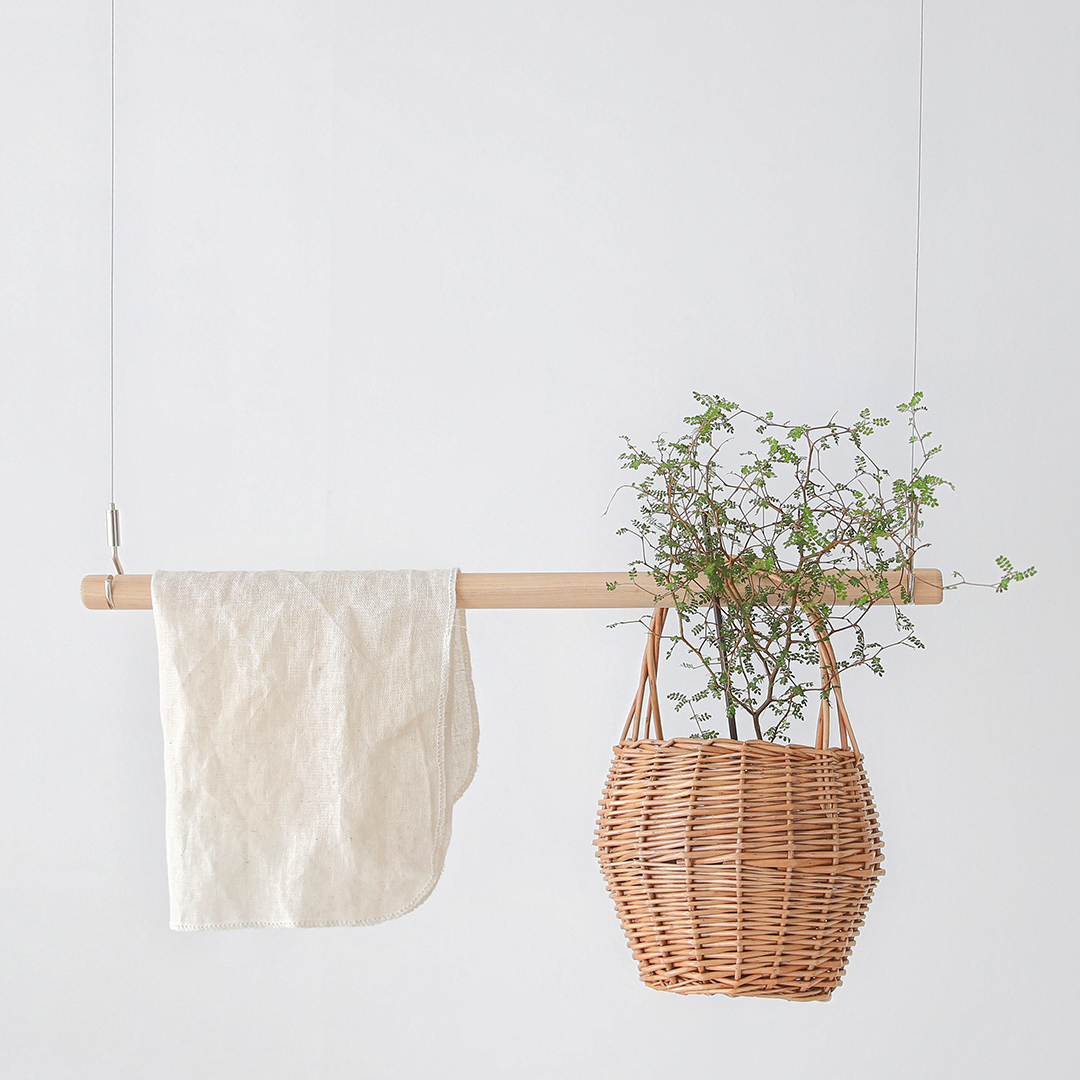 [몬도디데코]천장형 원목 행잉 행거 애쉬우드 600/900/1200mm