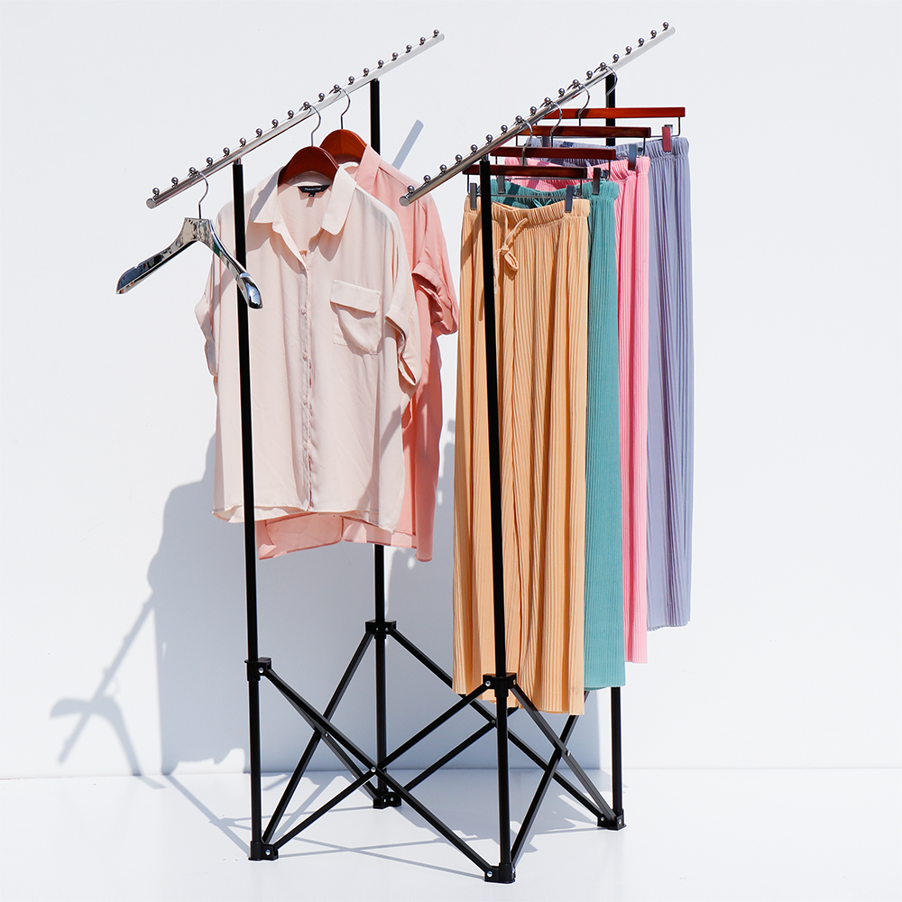 지엔 백화점 옷가게 매장 철제 2열 3열 경사 코끼리 스탠드 접이식행거