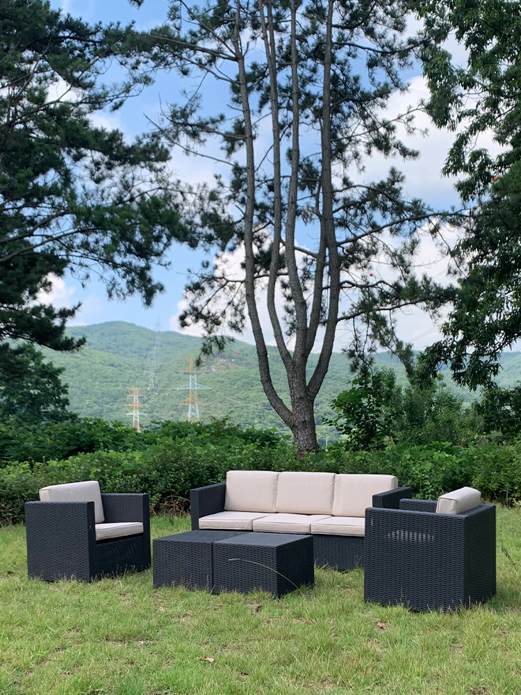 레스트 5인 야외라탄의자 세트