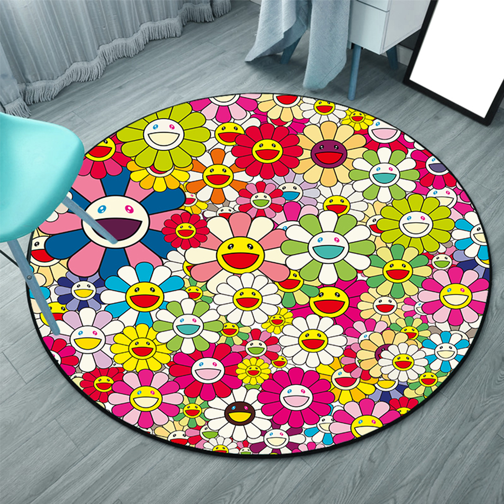 거실용 러그 카페트 무라카미다카시 카이카이 플라워 꽃 A 80cm - 상세 이미지 4