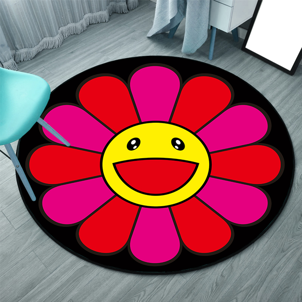 거실용 러그 카페트 무라카미다카시 카이카이 플라워 꽃 A 80cm - 상세 이미지 2