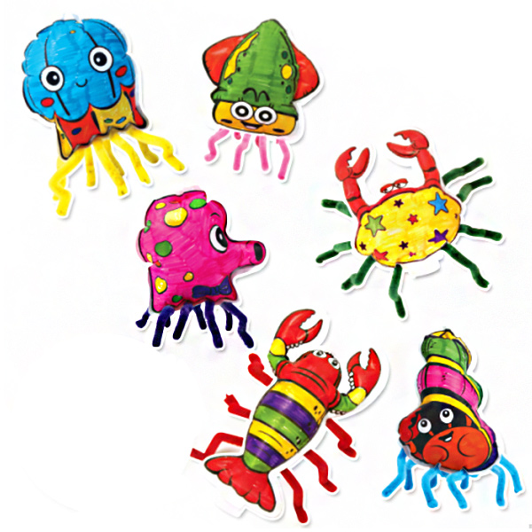 컬러룬 바다생물풍선12개입  그리기풍선 입체 색칠풍선