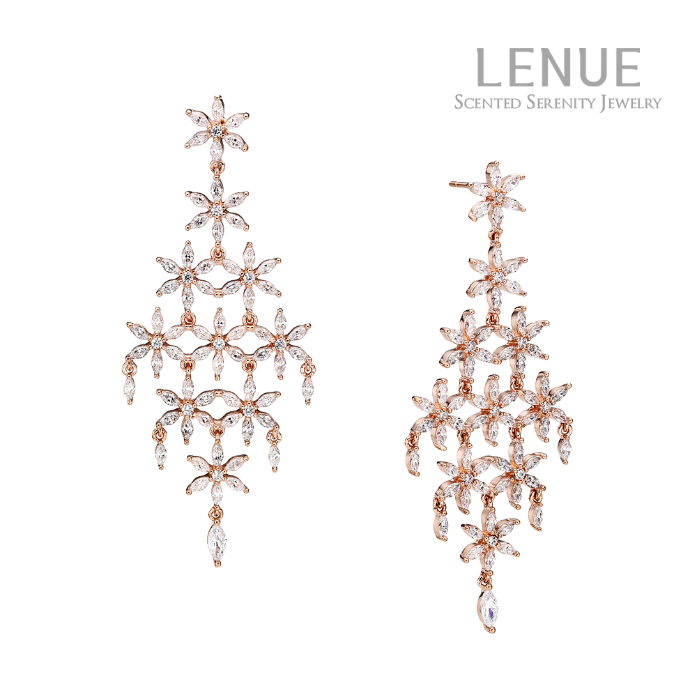 [레뉴] 샹들리에 부케 귀걸이 / 실버침 화려한 셀프웨딩 결혼식 피로연 연말 파티 모임