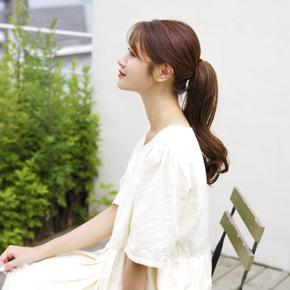 포니테일가발 뒷머리 부분 가발 슬림핀 루즈웨이브 - 상세 이미지 5