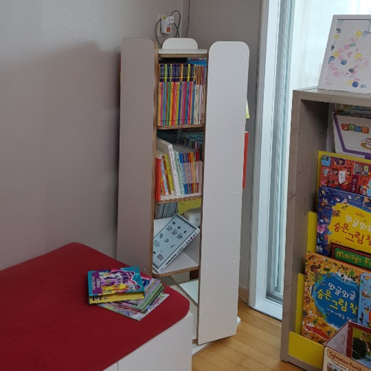회전책장 아기책장  유아 어린이  키즈 포미르 4단 암스텔 화이트