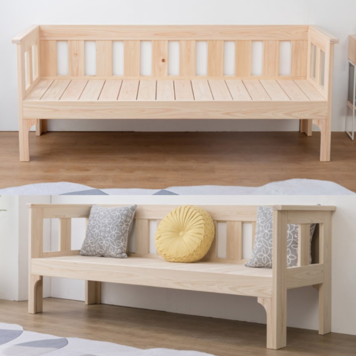 편백나무 원목 긴의자 히노끼 일자의자 등받이 벤치 의자 고급 벤치형 편안한 클래식 빈티지