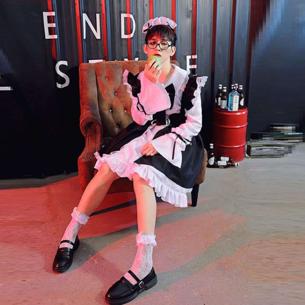 남자메이드복 남성메이드복 남자코스프레의상 빅사이즈 할로윈 졸업사진컨셉 기본형긴팔 상세 이미지 4