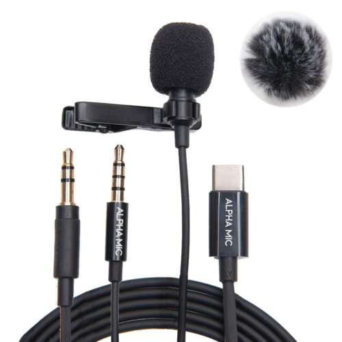 알파믹 C타입 핀마이크 휴대폰 노트북 먹방 ASMR 녹음용 핸드폰 미니 라발리에