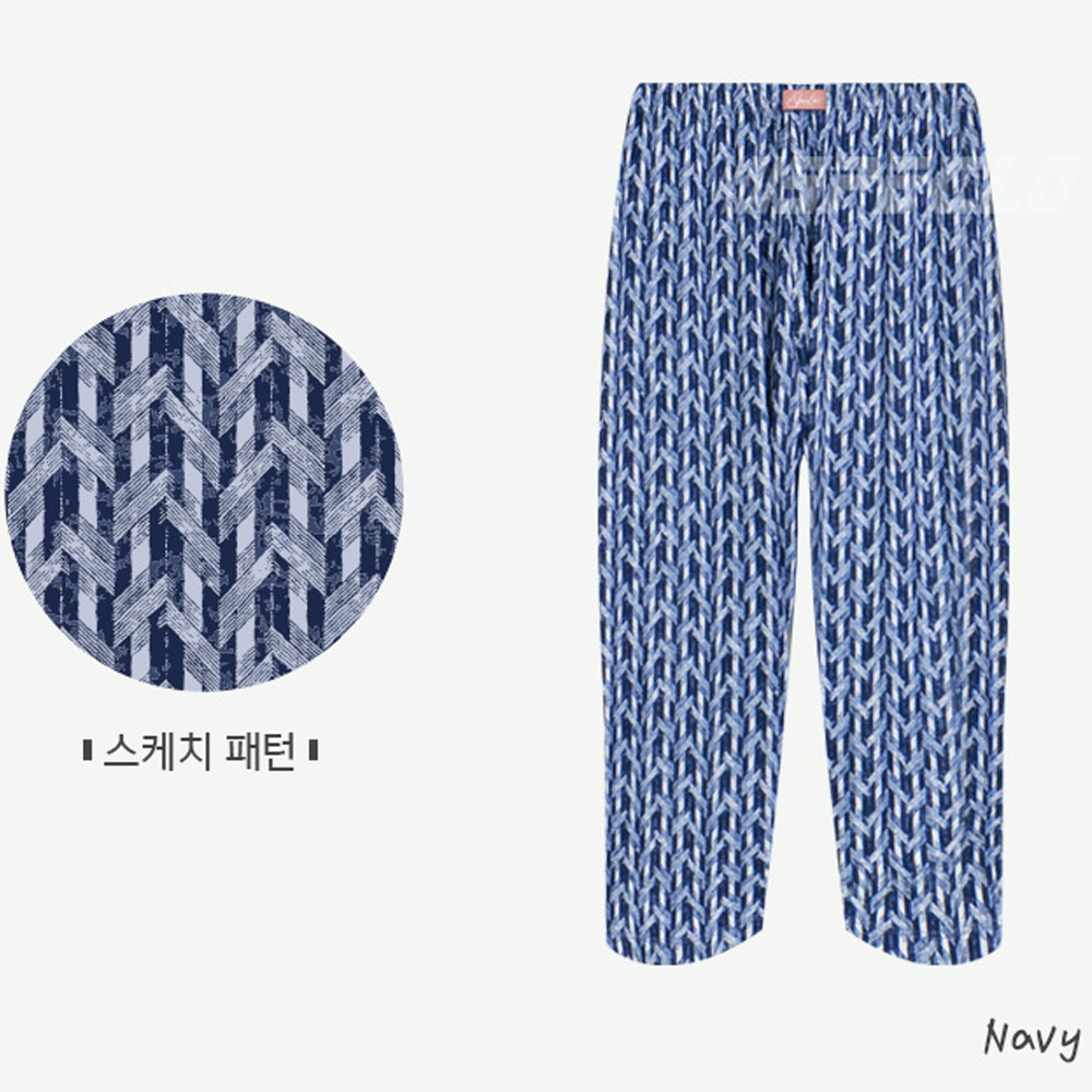 7부 여성 여름잠옷바지 파자마바지 인견 잠옷하의 - 상세 이미지 2