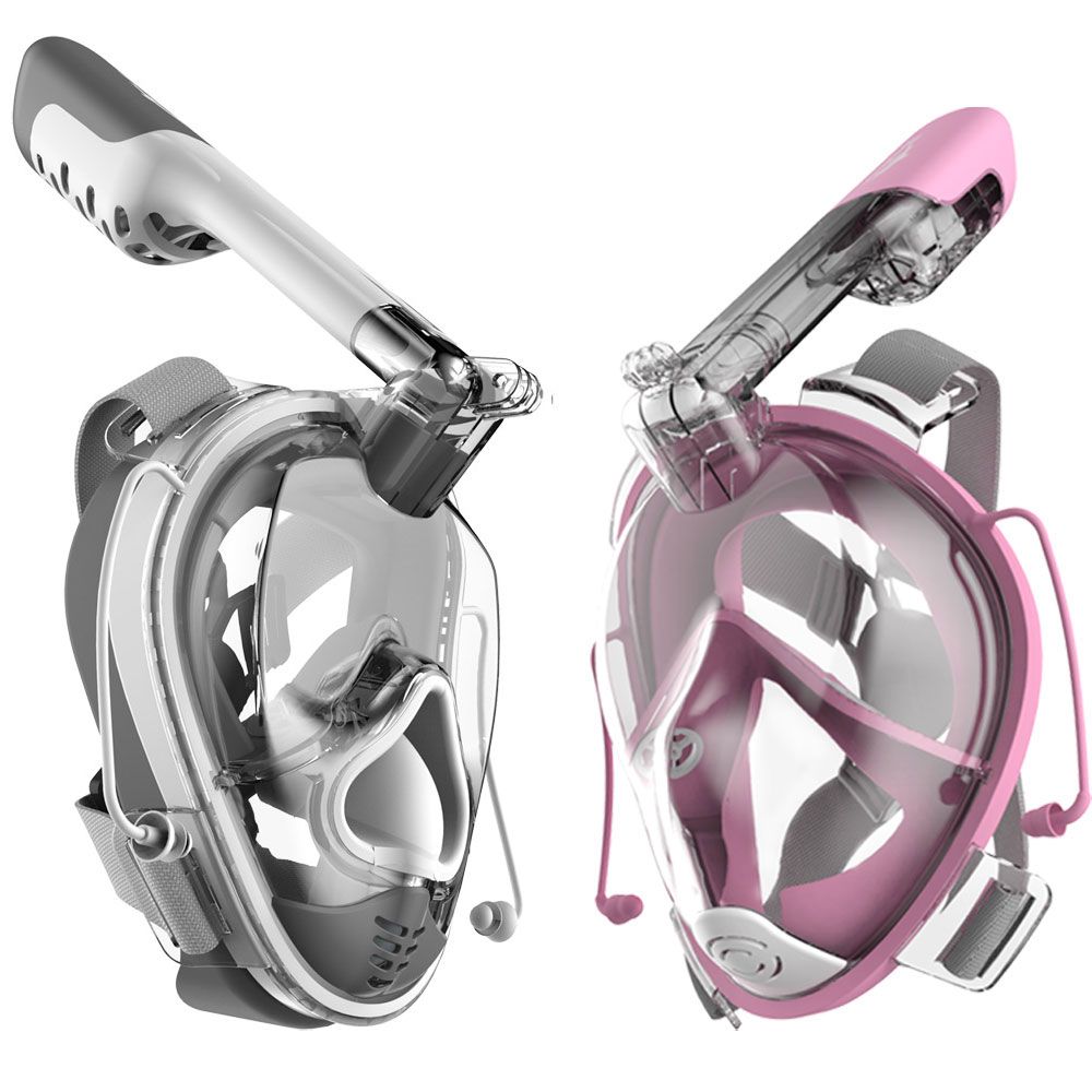듀얼브레서 - 잠수가 가능한 스노쿨링 마스크 - 프리다이빙 V3 - 아동용 성인용 스노클링