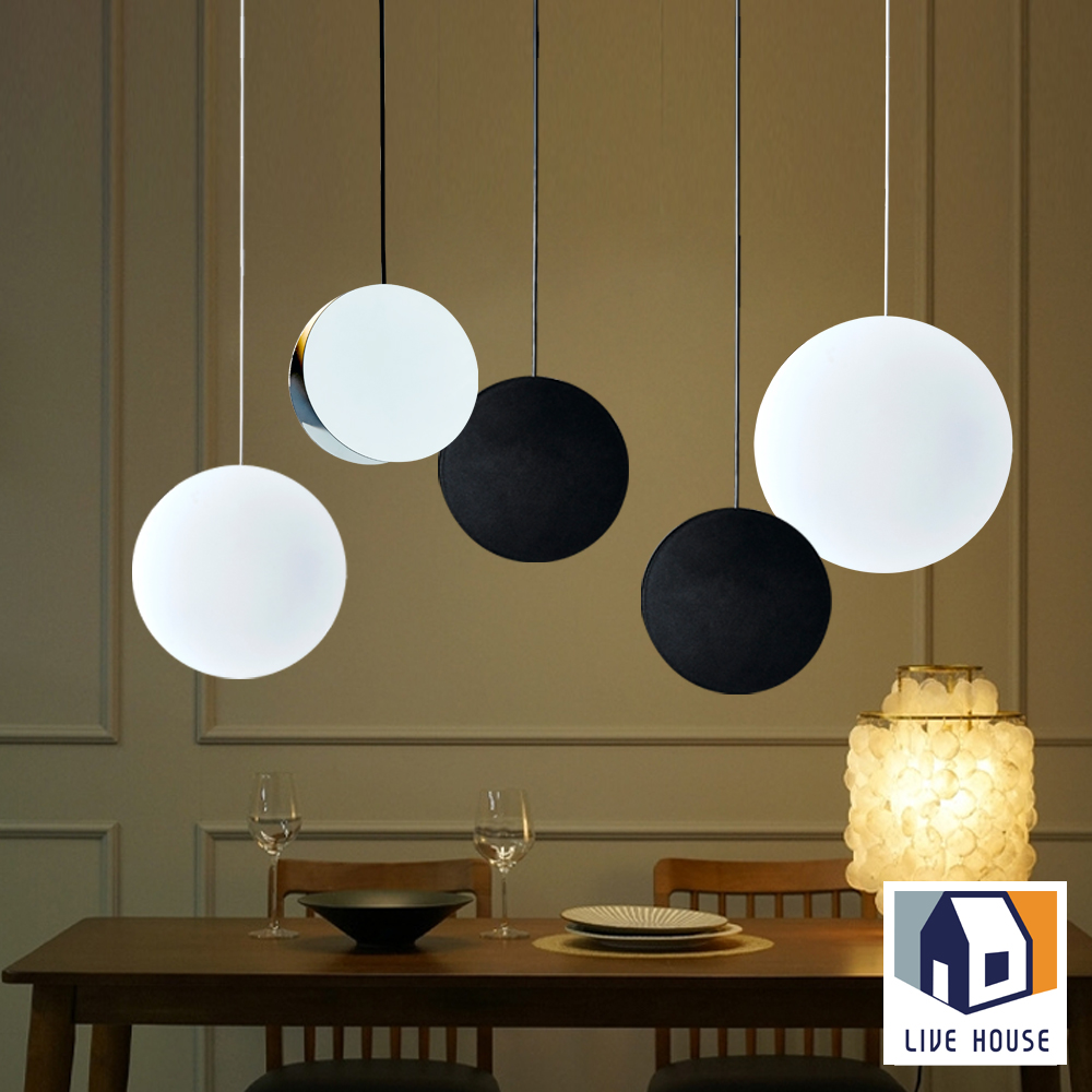 아모르 LED 인테리어 심플 펜던트 카페 북유럽 식탁 원형 조명 팝컬러 화이트 230mm - 상세 이미지 5