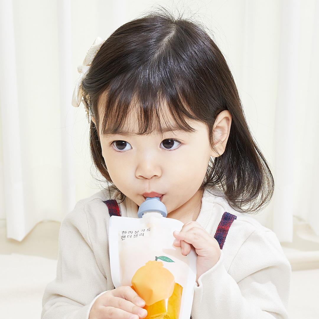 퍼기 유아 이유식 파우치토퍼 음료 흘림방지 고래캡 핑크 민트 2p