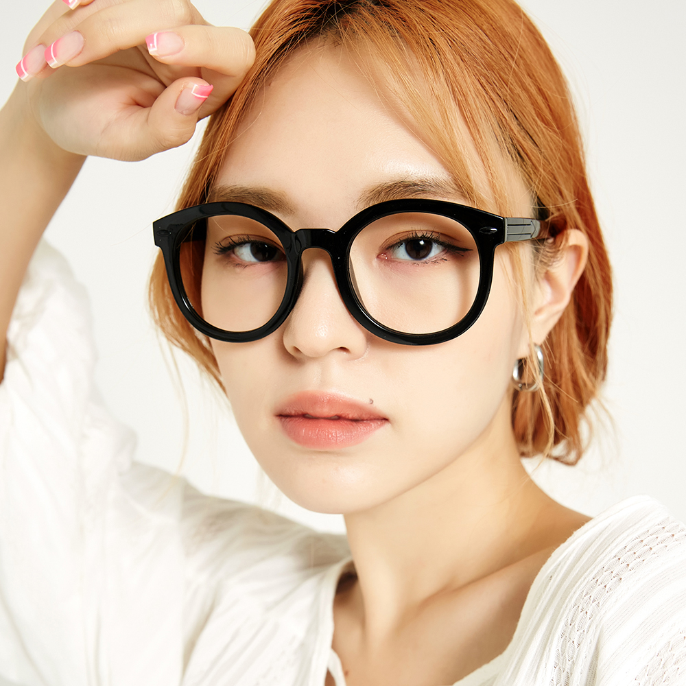 뿔테안경 투명 안경테 얼굴형에맞는 안경 오버사이즈 동그란 가벼운 긱시크 이미지 8