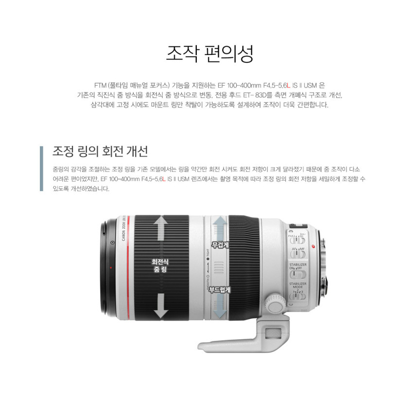 CANON 캐논 EF 100-400mm F4.5-5.6 L IS II(백사투) 팬싸,팬미팅 대포렌즈 대여 상세 정보 9