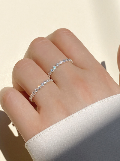 (무배/실버925) 로레트 세팅 올큐빅 테니스 은반지