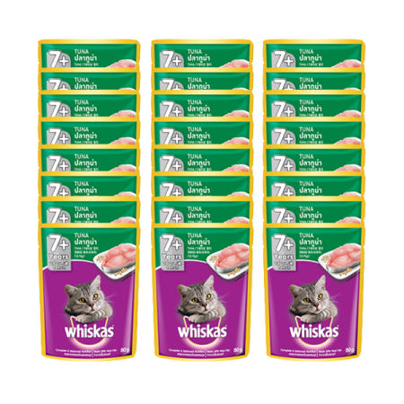 위스카스 고양이 주식 파우치 시니어 참치, 85g, 24개