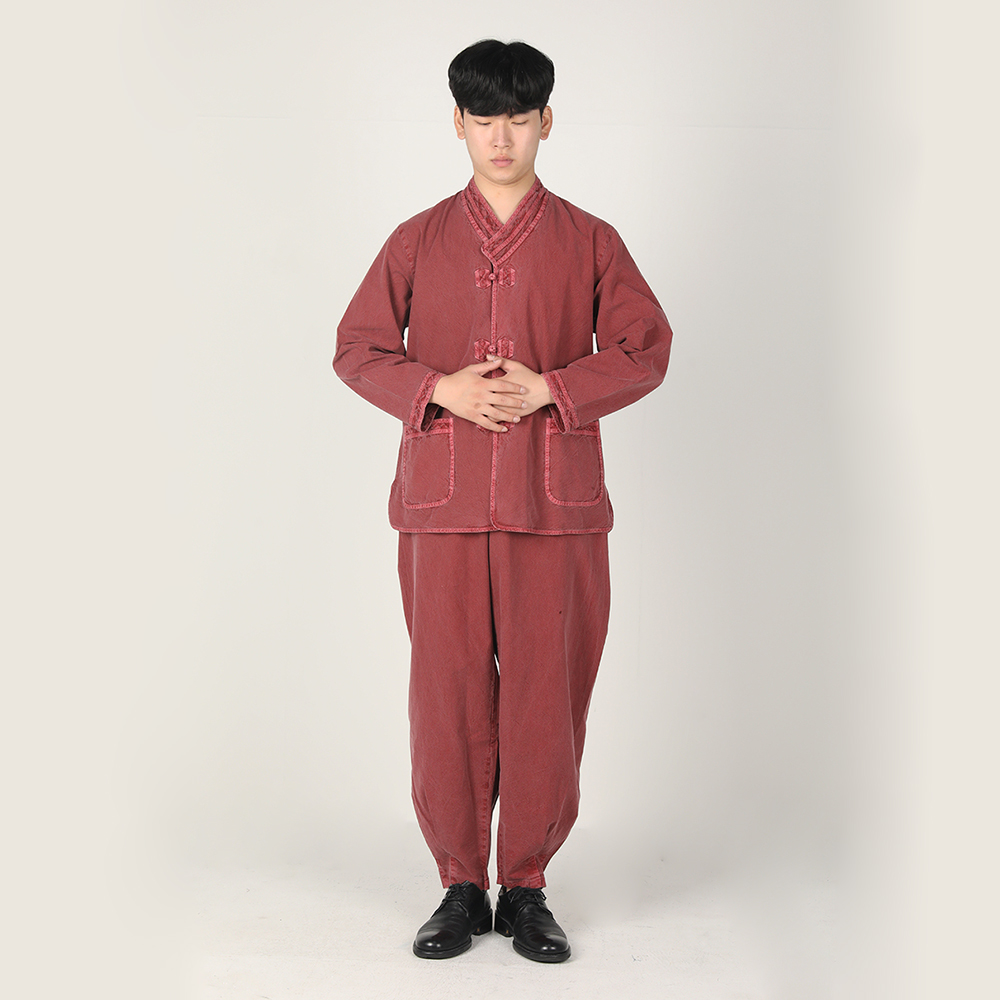 남자 봄가을 생활한복 20수 남당코 적삼 바지 개량 계량 한복 절복 법복 - 상세 이미지 3