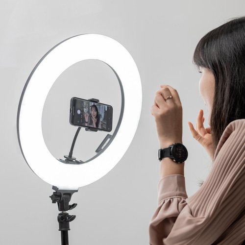 알파믹 18인치 방송 영상 촬영 뷰티 링라이트 유튜브 지속광 원형 조명 - 상세 이미지 4
