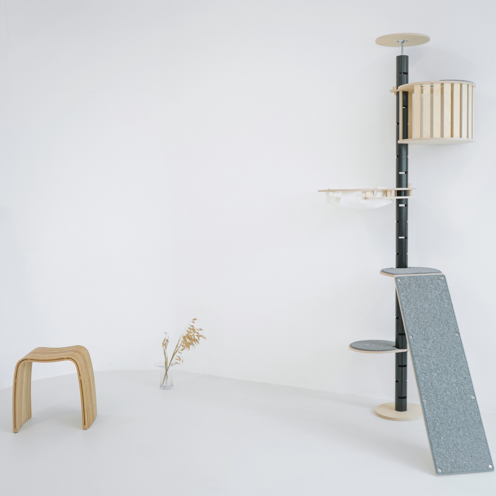 캣돌 파스텔 스틸 원목 캣폴 캣타워 C세트