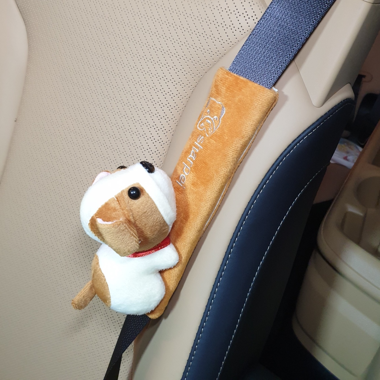 어린이 안전벨트 인형 커버 쿠션 유아 안전벨트커버 테디베어1P