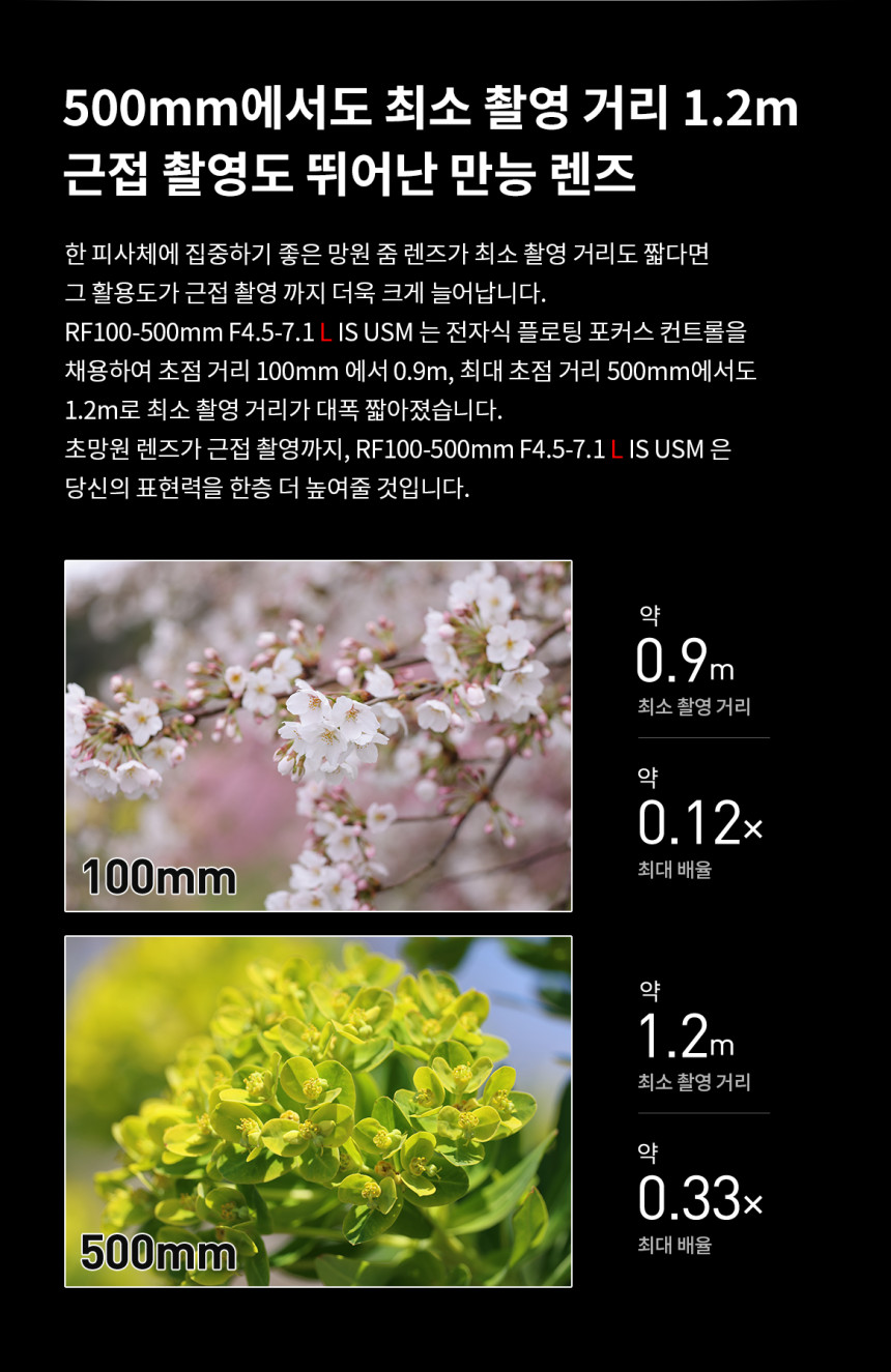 CANON 캐논 RF100-500mm F4.5-7.1 L IS(백오백) 팬싸,팬미팅 대포렌즈 대여 상세 정보 10