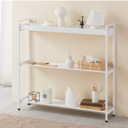 3단 철제 얇은 거실 선반 정리대 진열대 받침대 화병 보조 화분 테이블 스틸 벽 사이드