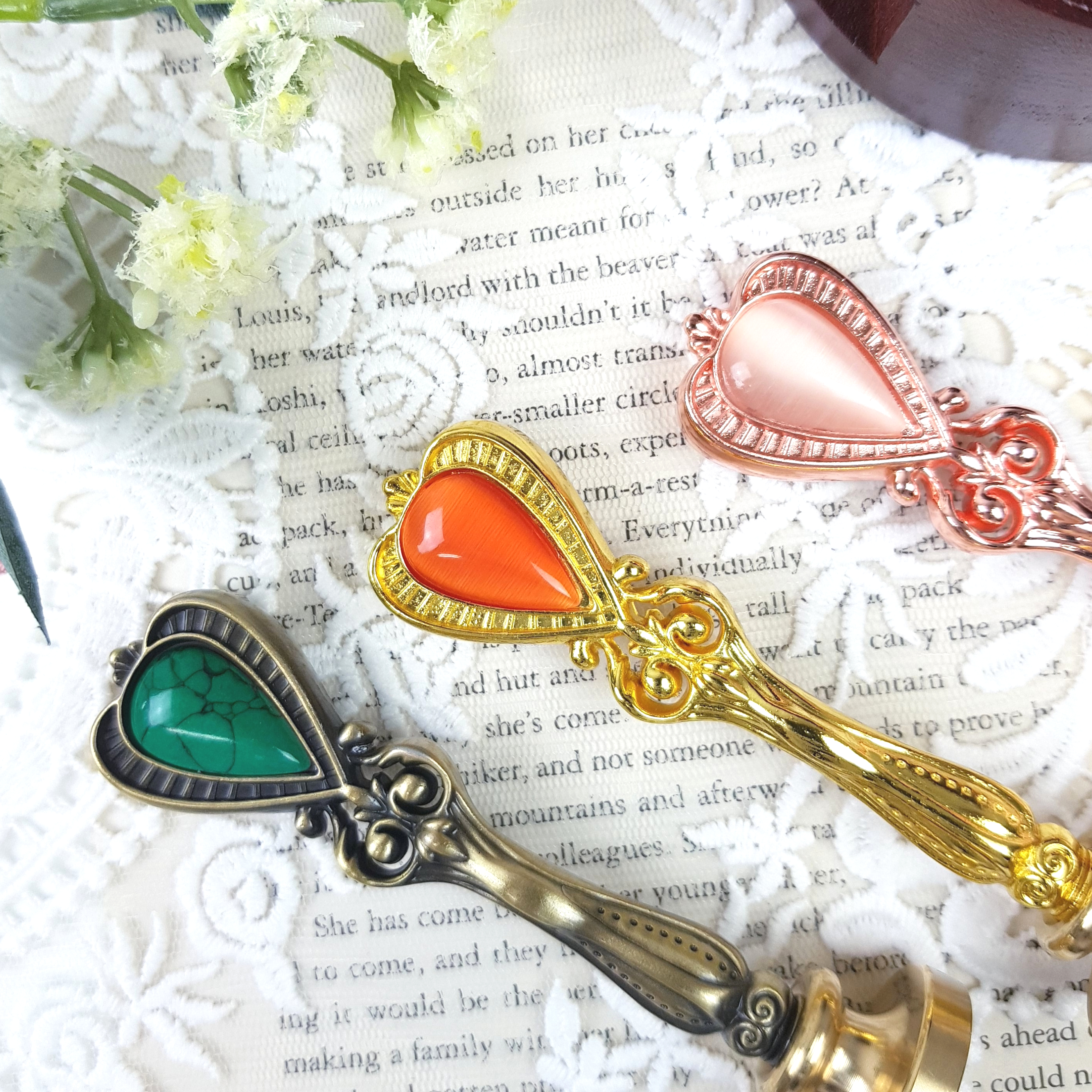 [실링왁스 손잡이]  빈티지 보석 손잡이 핸들 로즈