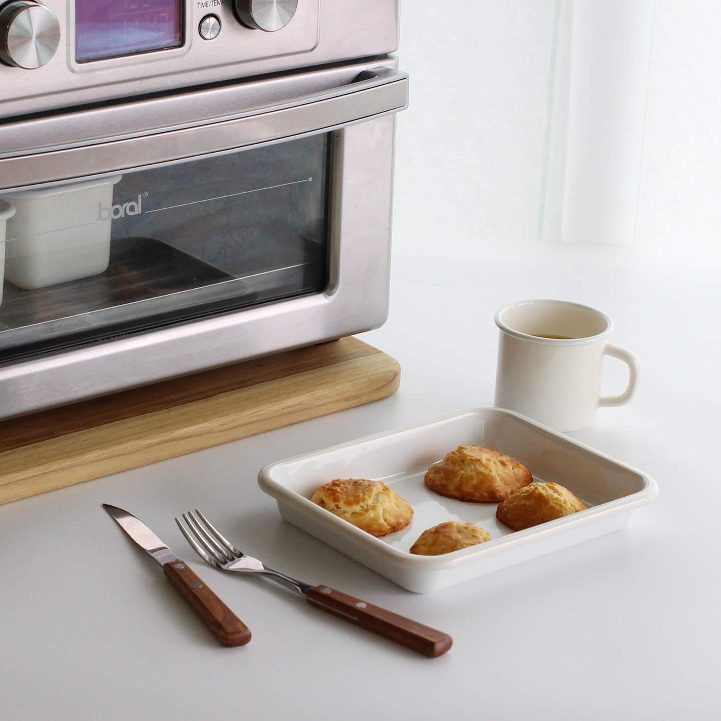 아카시아홈 법랑 오븐 트레이 발뮤다 토스터기 호환가능 M