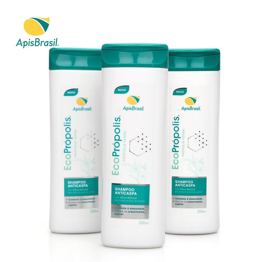 아피스브라질 그린 프로폴리스 샴푸, 두피케어 약산성 각질 비듬 200ml, 3개 - 상품 이미지