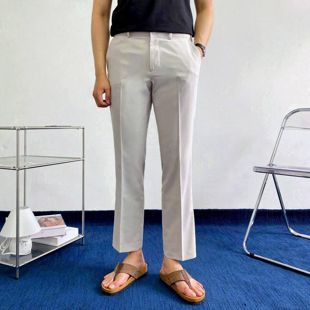 배가편한 남자 10부 슬랙스 링클프리 구김없는 기지바지 배바지 아이보리 - 상세 이미지 2