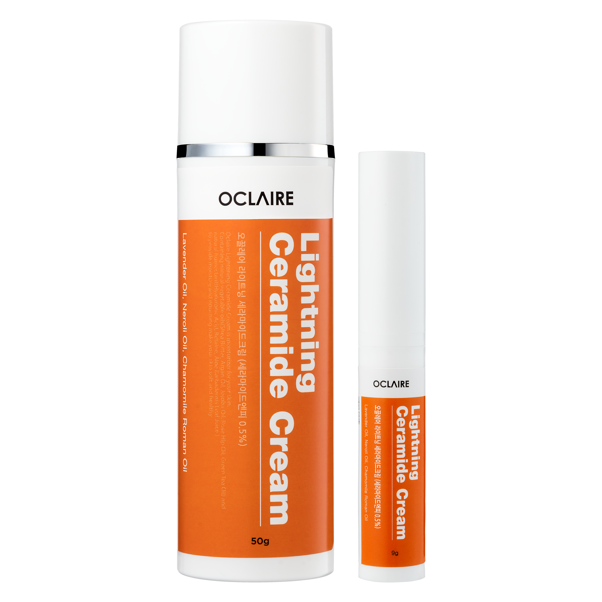 오끌레어 라이트닝 세라마이드 크림 50g+휴대용 9g 홍조피부 붉은기얼굴 피부장벽강화  유기농성분