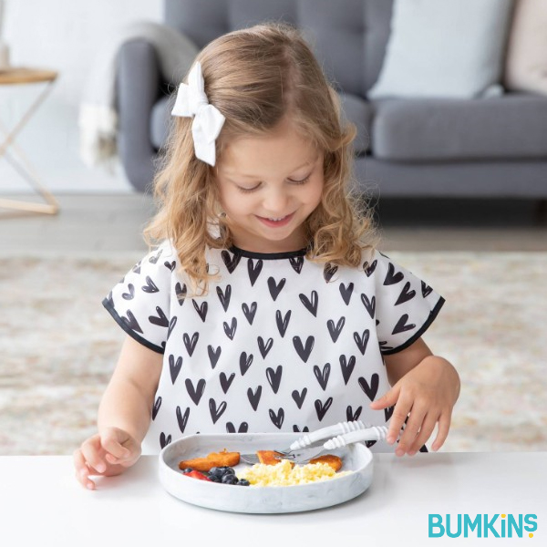 [범킨스] 초기 신생아 아기 방수 자기주도 범킨스 이유식 턱받이 하트