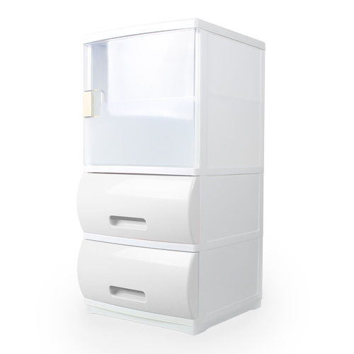 베이비 플라스틱서랍장 4단 아기 옷장 투명 베이비장