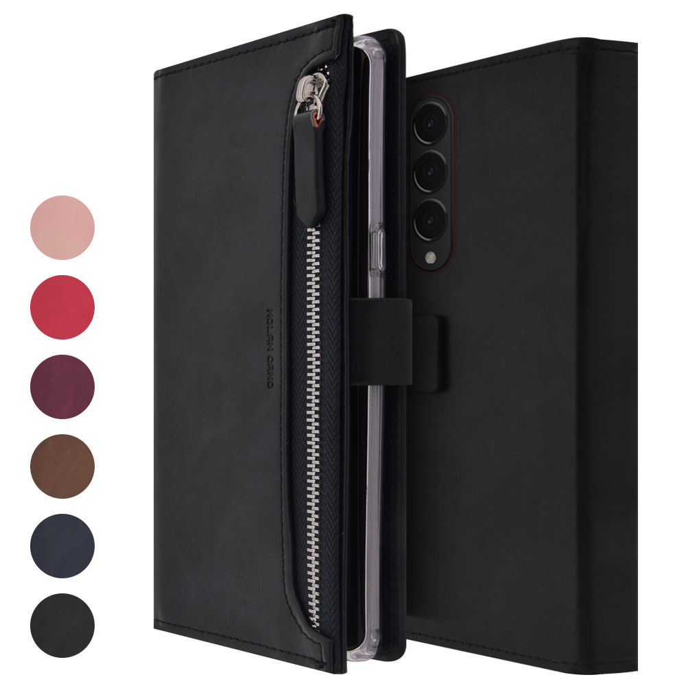 갤럭시 Z 폴드2 지갑형 다이어리 가죽 휴대폰 케이스 핑크 - 상세 이미지 3