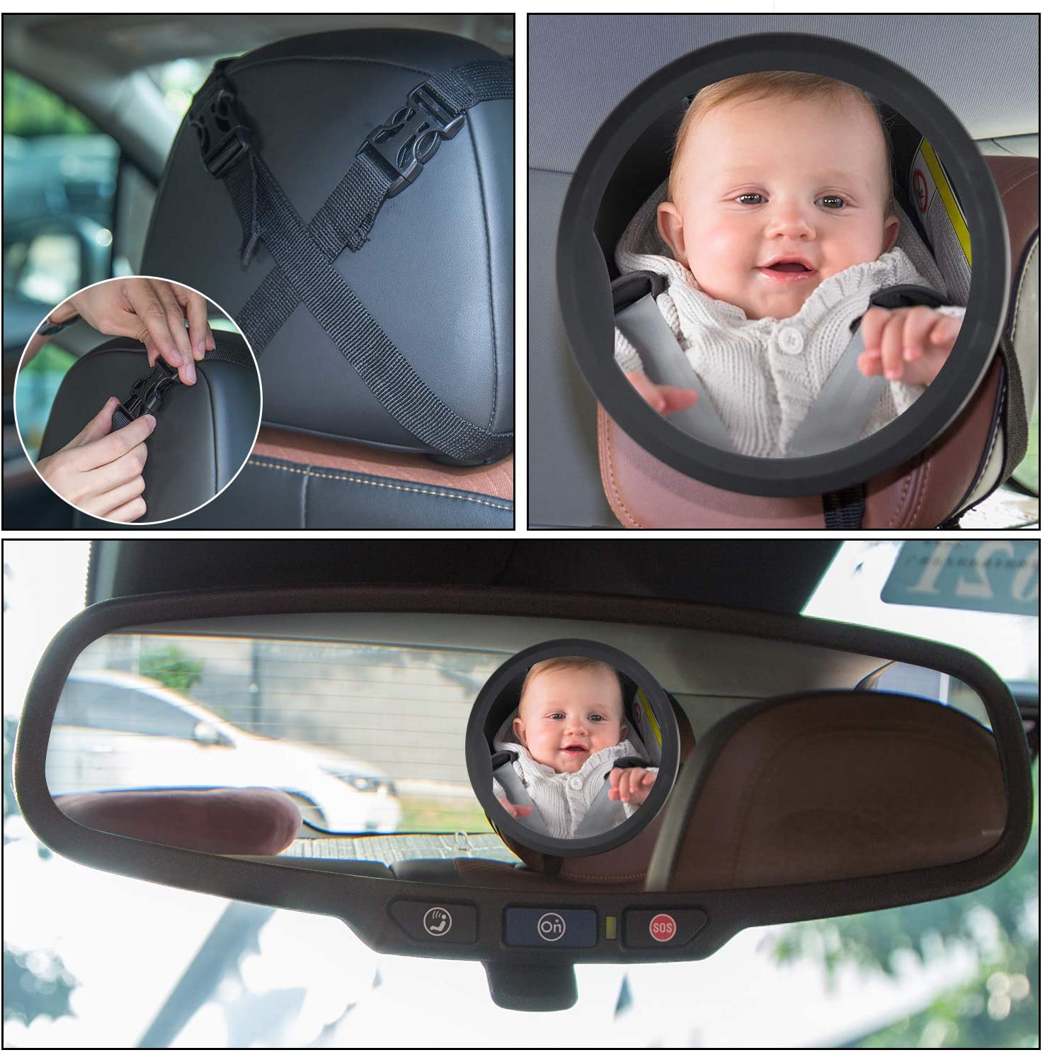차량용 카시트 후방 거울 보조 뒤보기 아기